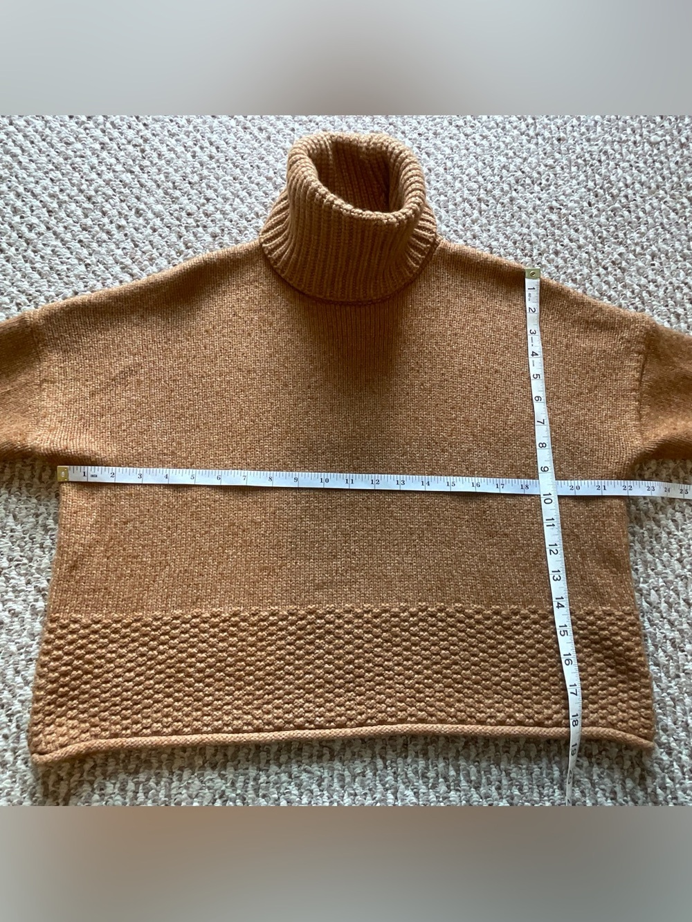 Madewell Sadler Turtleneck Sweater-Heather Camel Brown-Women’s Size Small - Picture 3 of 12